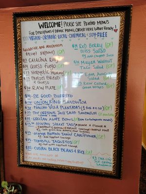 Wall menu at Callie's Kitchen in Tomball
