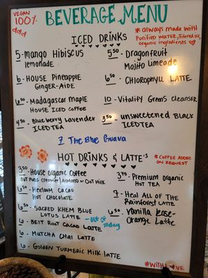 Drink menu at Callie's Kitchen in Tomball