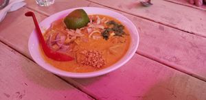 Noodle soup at Top Burmese in Portland