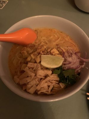 Vegan Khao soi at Top Burmese in Portland