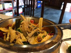 Spicy Veg fish tofu and mixed mushroom pot at Yunlaiju - Windlucky - Futain District in Shenzhen