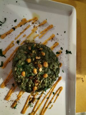 Orzotto with spinach and nuts at San Nazario in Vo