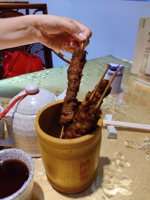 Mushroom skewers at Yunlaiju - Windlucky - Luohu District in Shenzhen