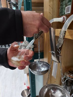 Easy liquid dispensers! at Ecotopia in Leeds