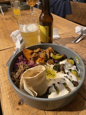 Something with eggplant  at Pois Chiche in Brussels