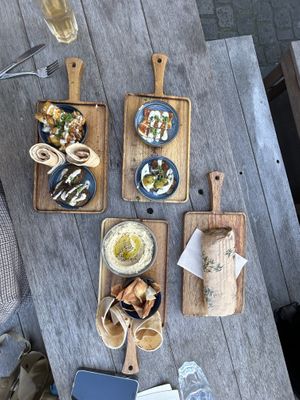Cauliflower shawarma and the side dish mix  at Pois Chiche in Brussels