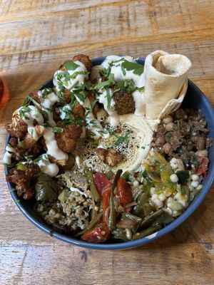 Cauliflower Shawarma Plate 18,50€
extra Falafel 2€  at Pois Chiche in Brussels
