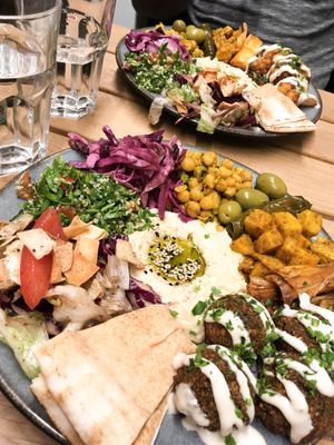 Falafel and cauliflower plates  at Pois Chiche in Brussels