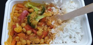 Chickpea curry at Vegalicious in Ettalong Beach