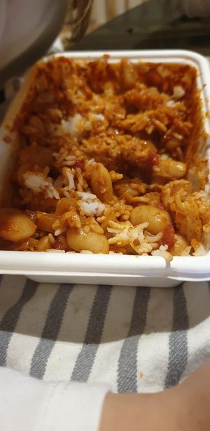 No butter butter beans (mixed thru b4 photo) at Vegalicious in Ettalong Beach