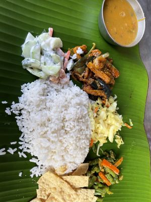 Dish on banana leaf  at Sri Brinchang in Tanah Rata