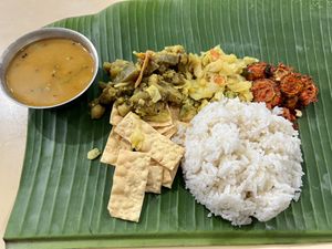 Banana leaf meal   at Sri Brinchang in Tanah Rata