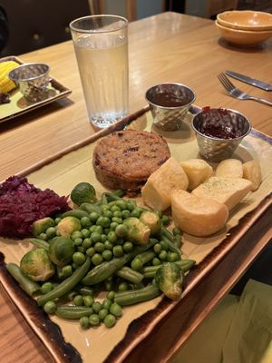 Vegan Christmas Dinner option on Festive menu  at The Amesbury Archer in Amesbury