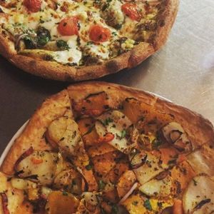 Vegan and vegetarian options  at Basil Pizza in Newtown