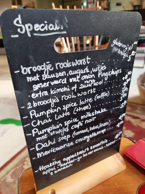 Menu at Van Die Vegans in Hilversum