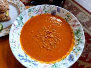 Dahl soup with lentils at Van Die Vegans in Hilversum