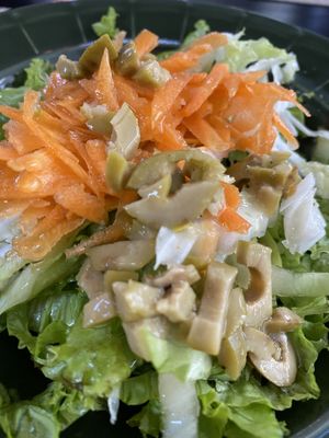 Salad with chopped olives.  at Espaço VHMOR in Sao Paulo