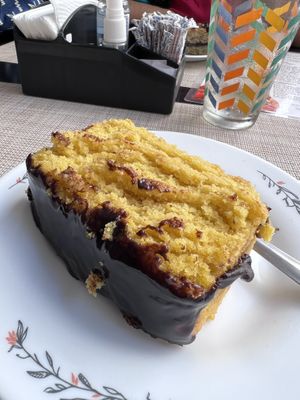 Bolo de cenoura  at Espaço VHMOR in Sao Paulo