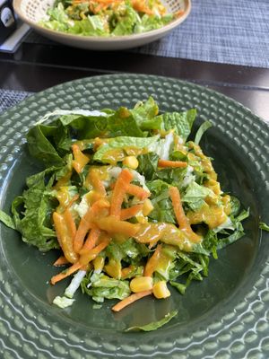Side salad included to food  at Espaço VHMOR in Sao Paulo