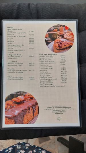 Menu at Espaço VHMOR in Sao Paulo