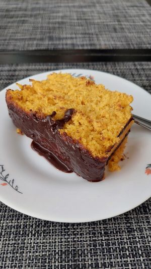 Bolo de cenoura com cobertura de chocolate at Espaço VHMOR in Sao Paulo