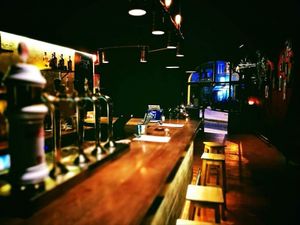 The pub by night at Arca Pub in Porto