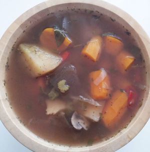 a french-ish soup I made! mmmm i remember it was nice at The Vegan Anarchist Communal Kitchen in Esztergom