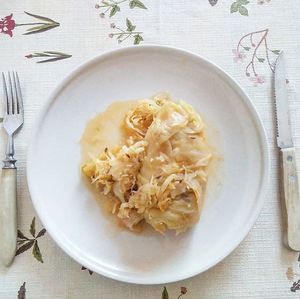 i think this was an attempt at veganizing stuffed cabbage (a Hungarian recipe) at The Vegan Anarchist Communal Kitchen in Esztergom