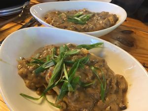 Vegan biscuits and mushroom gravy at The People's Kitchen in Lansing