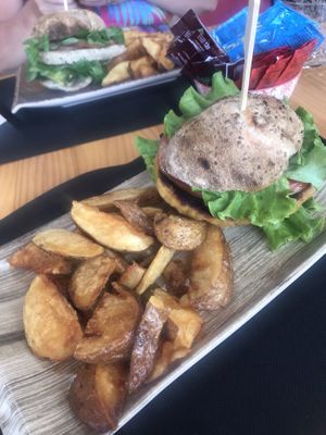 Vegan burger at Vianello's in Tenerife