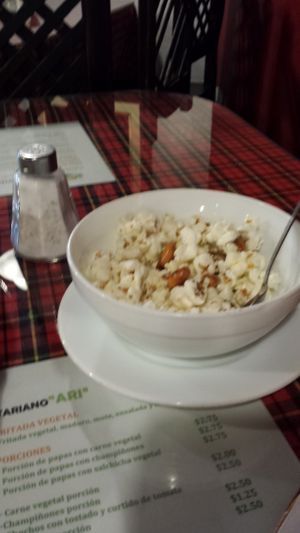 Free popcorn while you wait at Ari Comida Sana in Quito