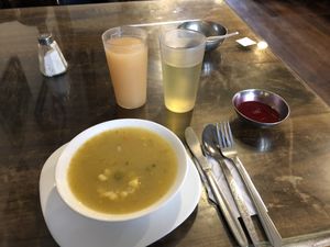Soup for starters at Ari Comida Sana in Quito