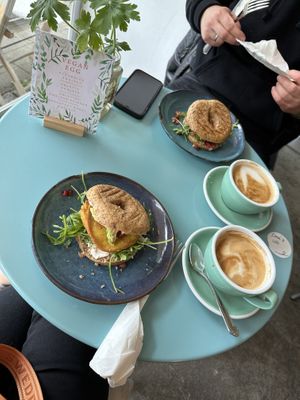 Breakfast Bahel Eggless  at Lina's Coffee in Dusseldorf