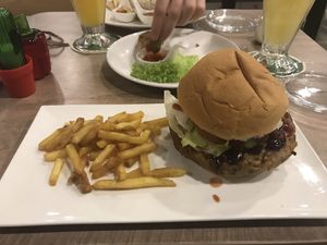 Vegan burger  at Melior 舒食馆 in Langkawi