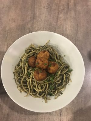 Pesto & “meatballs" at Melior 舒食馆 in Langkawi