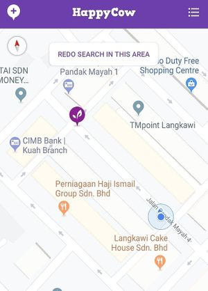 Blue spot is where the restaurant is ACTUALLY located at Melior 舒食馆 in Langkawi