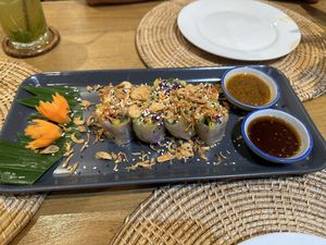 Fresh veggie spring rolls   at Kawin's Kitchen in Koh Samui