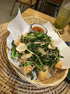 Lemongrass fried tofu   at Kawin's Kitchen in Koh Samui