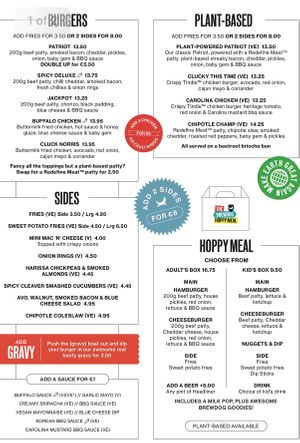 Menu as of 6/2025  at BrewDog in Hamburg