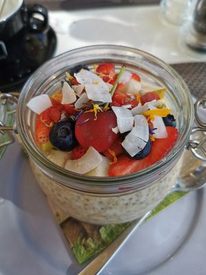 Overnight oats to die for at Aurora Sweets in Korcula