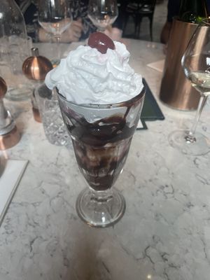 dark chocolate & cherry vegan sundae (amazing)   at Black Ivy in Edinburgh