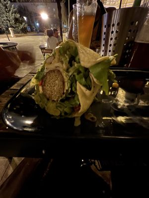 Vegan falafel burrito  at King's Caffe in Rijeka