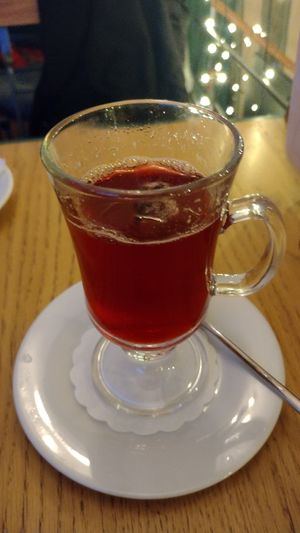 Spiced strawberry warm drink at King's Caffe in Rijeka