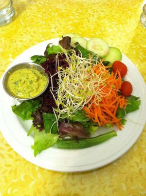 Salad appetizer at Jyoti-Bihanga in San Diego