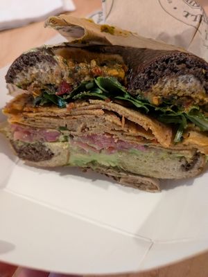 Vegan seitain sandwich at The Bagel Mill in Petaluma