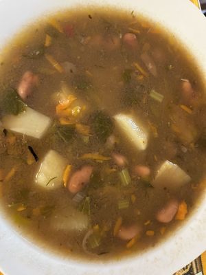 Sopa De avas  at Restaurant Vegetariano Mais in Trujillo