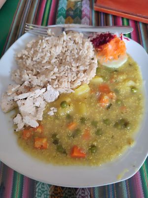 The tofu had a weird taste and consistency at Restaurant Vegetariano Mais in Trujillo