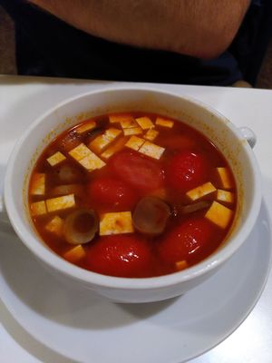 Soup with tomato and tofu at Yamato 356 in Marseille