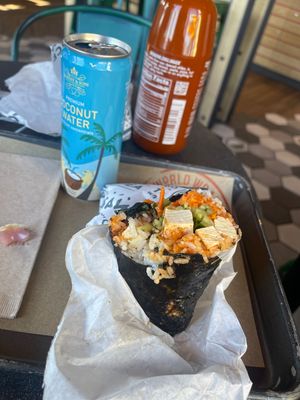 Tofu swap in nori for bulgogi   at World Wrapps in Santa Clara