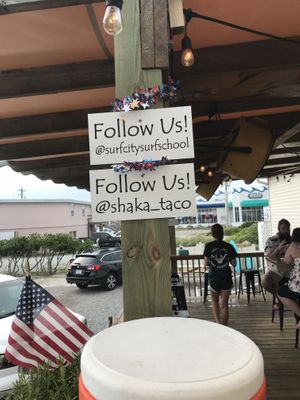 Social media at Shaka Taco in Surf City